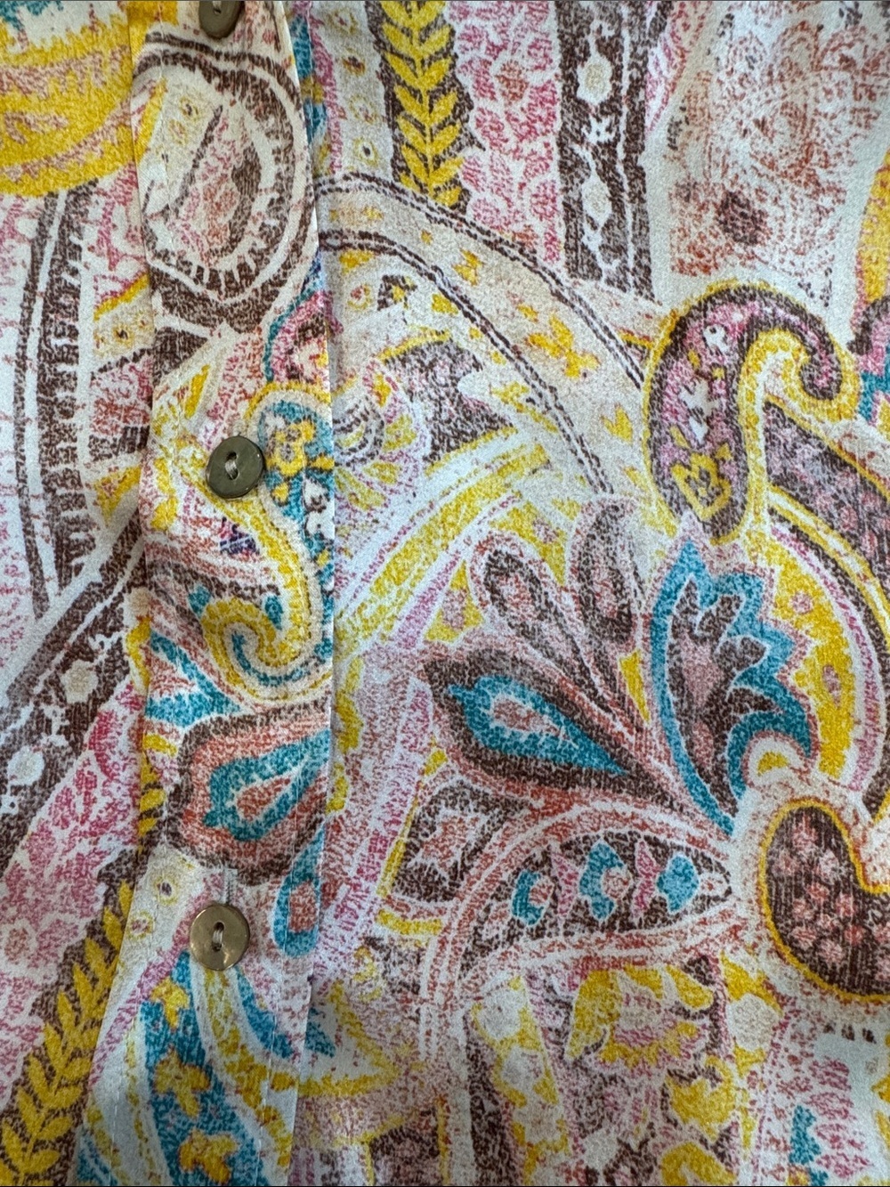 NWT, L'AGENCE Dani size S, Pastel Paisley Silk Button-Down Blouse, MSRP $345.00 - Picture 9 of 13